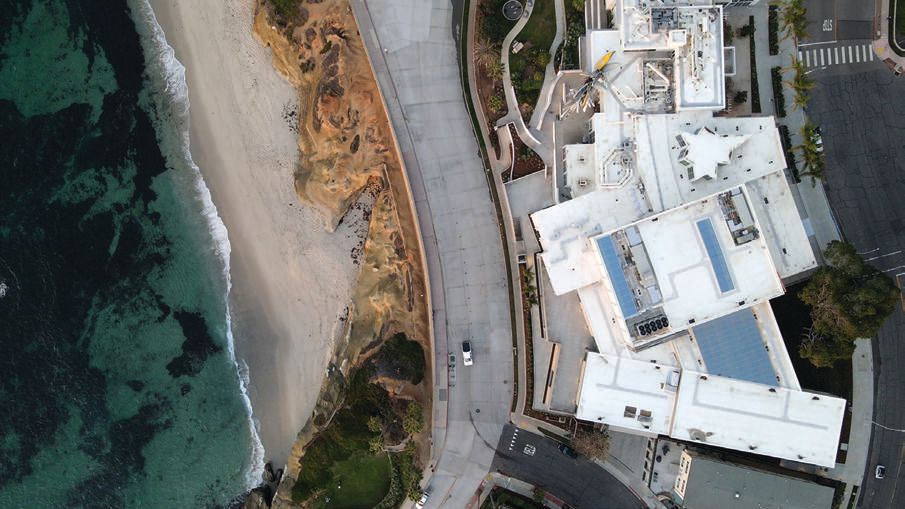 An aerial view of the revamped La Jolla location of Museum of Contemporary Art San Diego PHOTO: BY BREADTRUCK FILM FOR MCASD