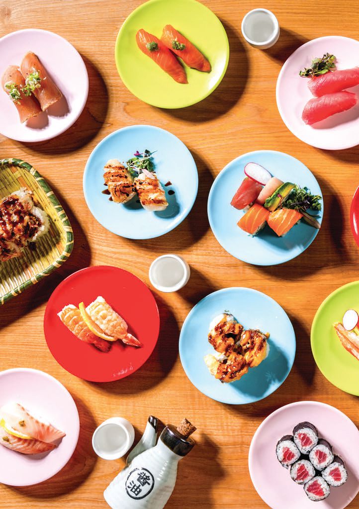 Brighten up your palate with more than 70 types of sushi at the new Mikami Bar & Revolving Sushi. MIKAMI SUSHI AND JUNIPER & IVY PHOTO BY JTRAN PHOTO