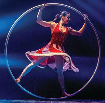 A Magical Cirque Christmas’ Rachel Salzman performs in the Cyr wheel PHOTO: BY MATT BISHOP