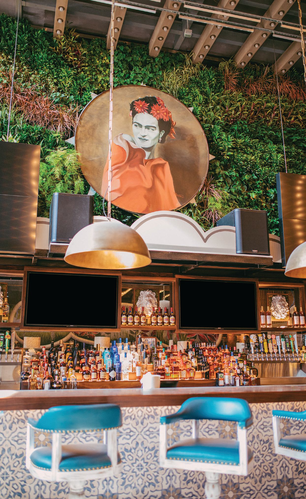 Frida Kahlo watches over diners at Karina’s Cantina in the Gaslamp Quarter. PHOTO COURTESY OF KARINA’S GROUP