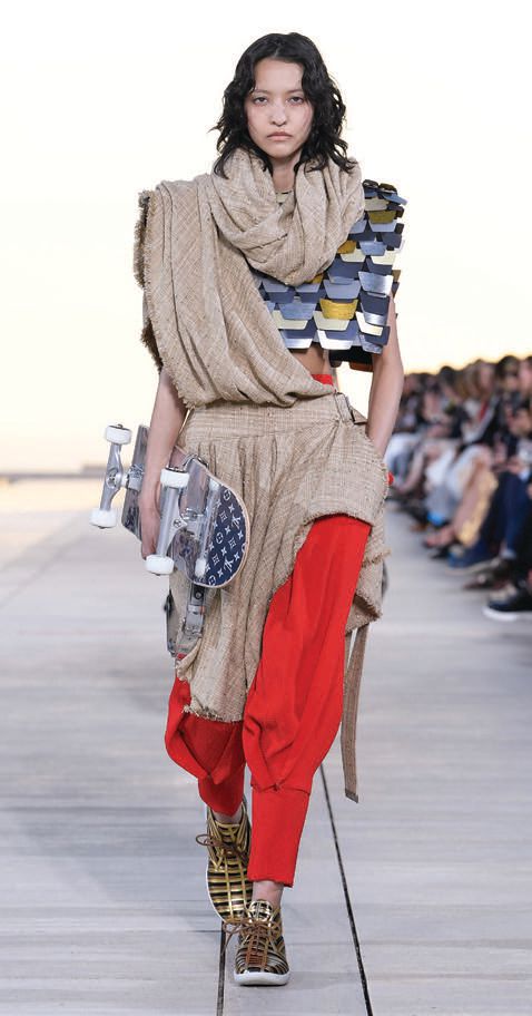 Look 9 was highlighted by an LV-patterned skateboard deck PHOTO COURTESY OF LOUIS VUITTON