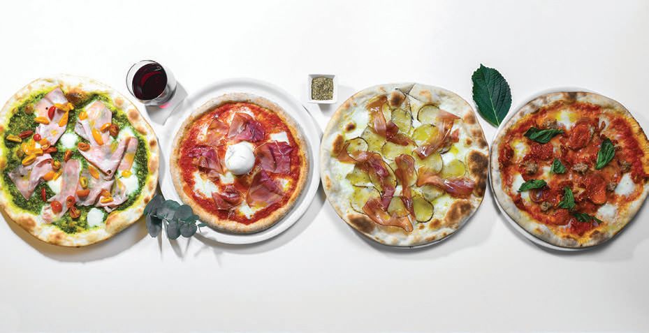A selection of Ambrogio15’s decadent pizzas. BY KIMBERLY MOTO